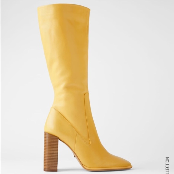 ZARA BNWT High Heeled Leather Boots - Picture 1 of 10